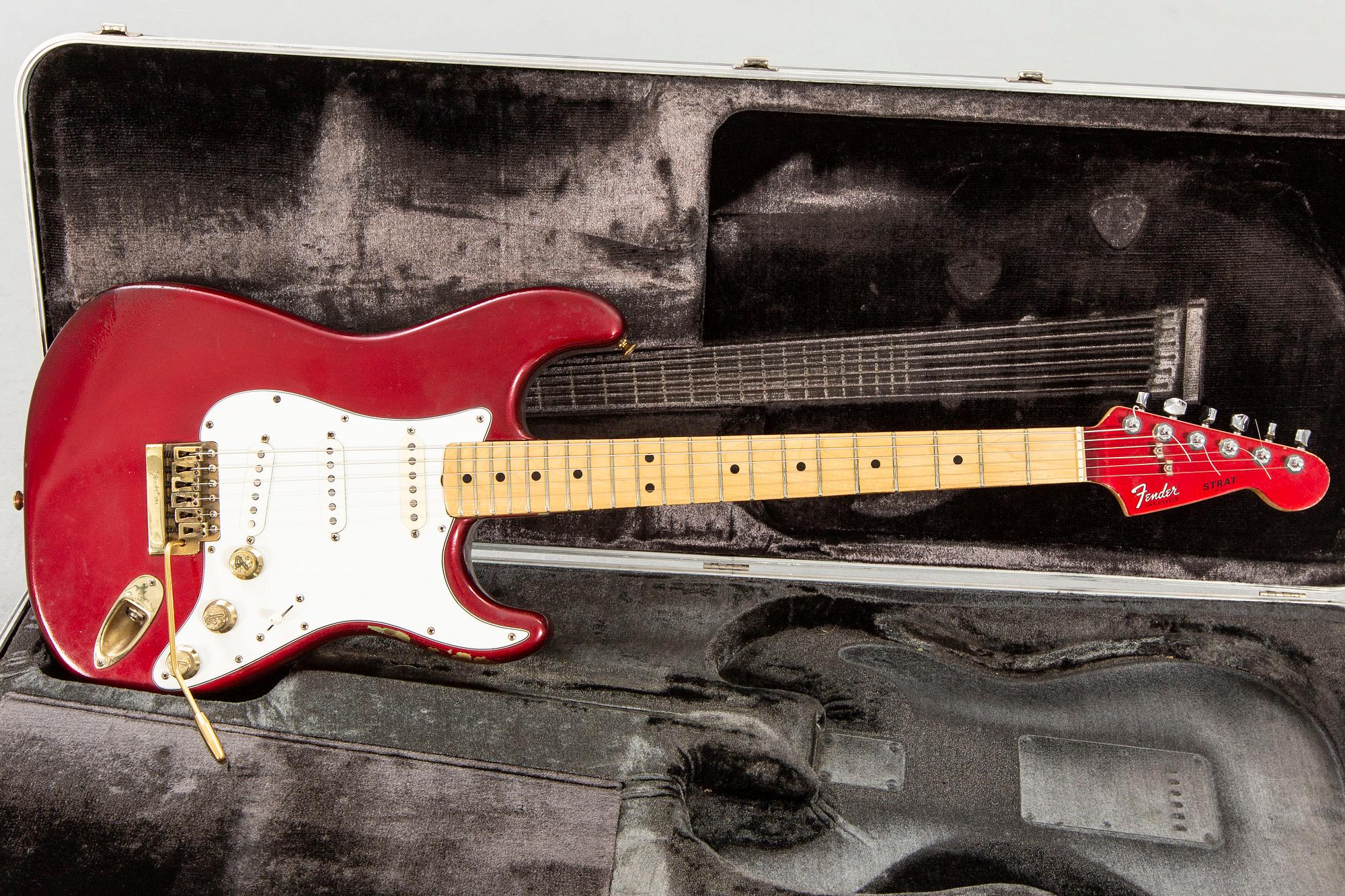 A 1980-81 Fender Stratocaster "Strat" electric guitar.