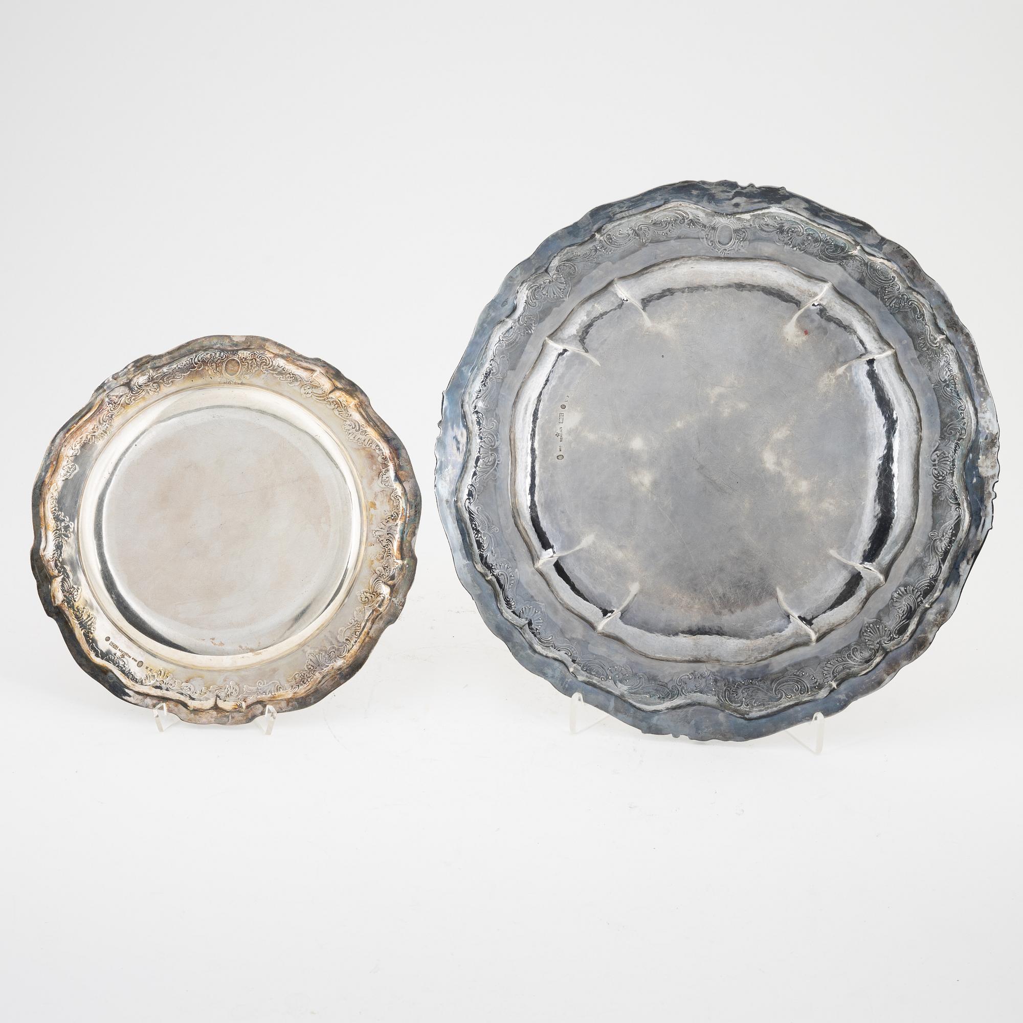 Two Danish silver plates, mark of A Michelsen, Copenhagen, Denmark 1927-29.