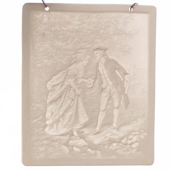 Four lithphane plaques, 19th century.