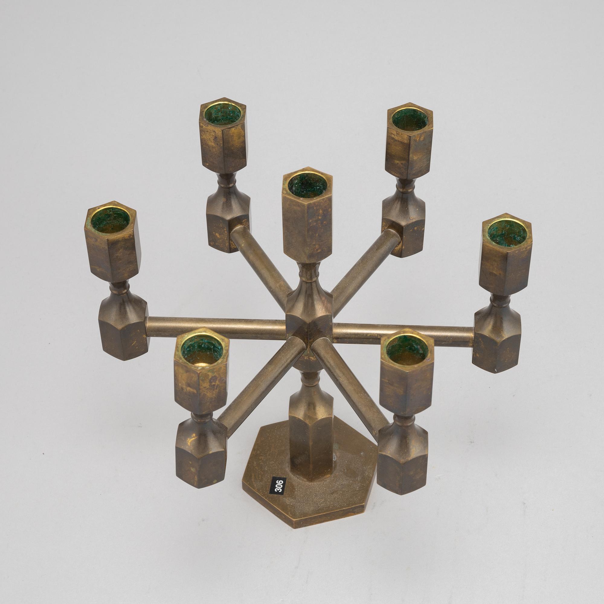 Lars Bergsten, a seven-light brass candelabra from Gusum.