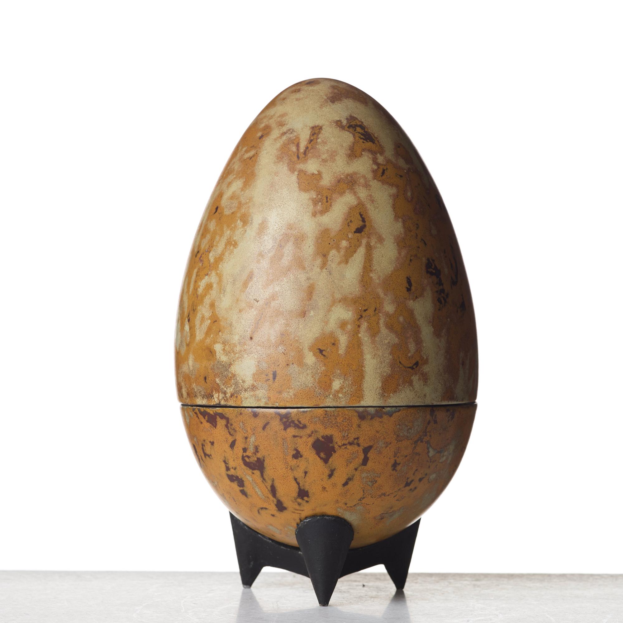 Hans Hedberg, a faience sculpture of an egg, France.