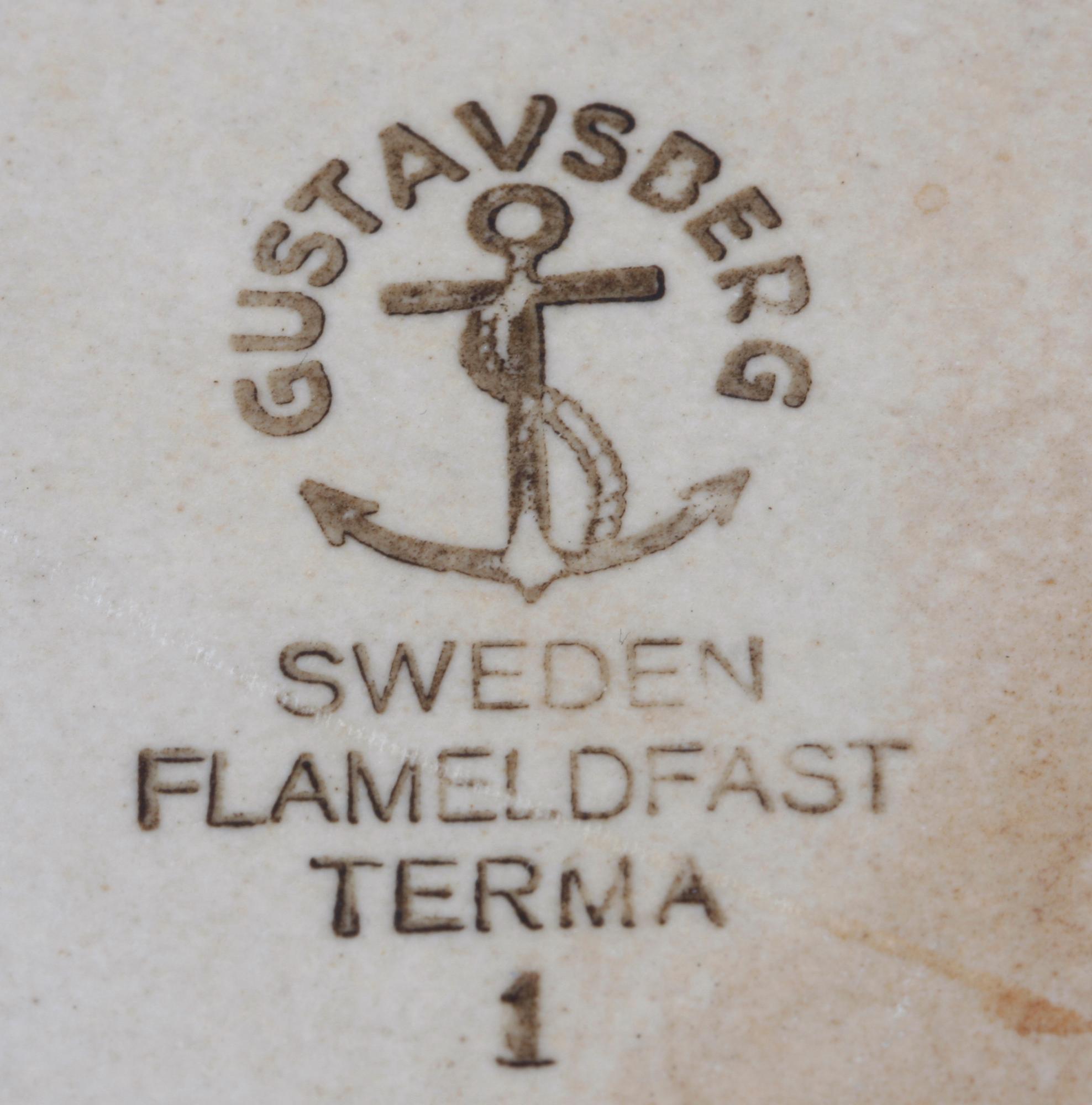 PARTI KERAMIK, 3 delar. 2 delar "Terma" samt en skål Upsala-Ekeby.