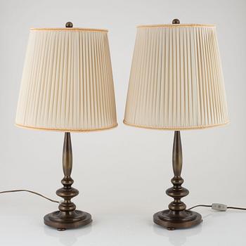 Table lamps, a pair, from around the mid-20th Century.
