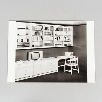 A collection of photos, drawings and correspondence related to interior designs by Børge Mogensen.