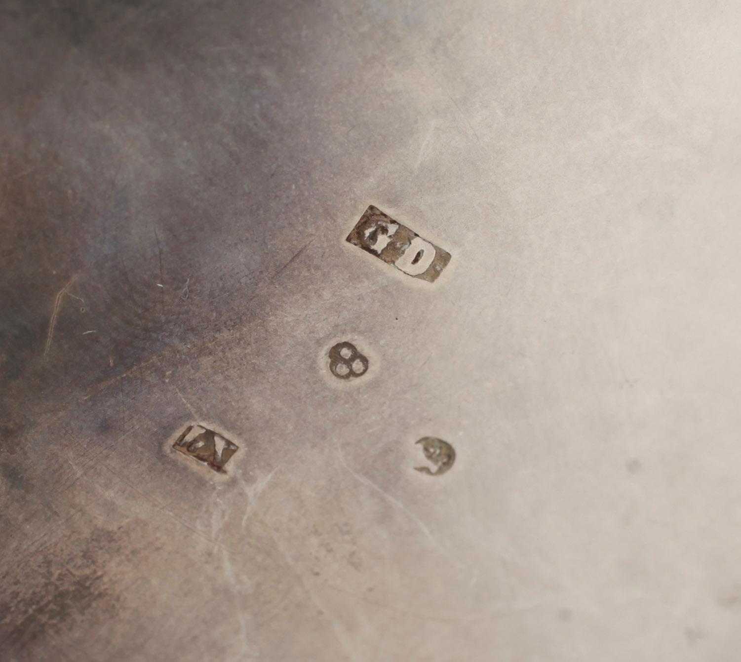 KAFFESERVIS, 3 delar, silver, Gustaf Dahlgren, Malmö 1852. Total vikt ca 1598 g.