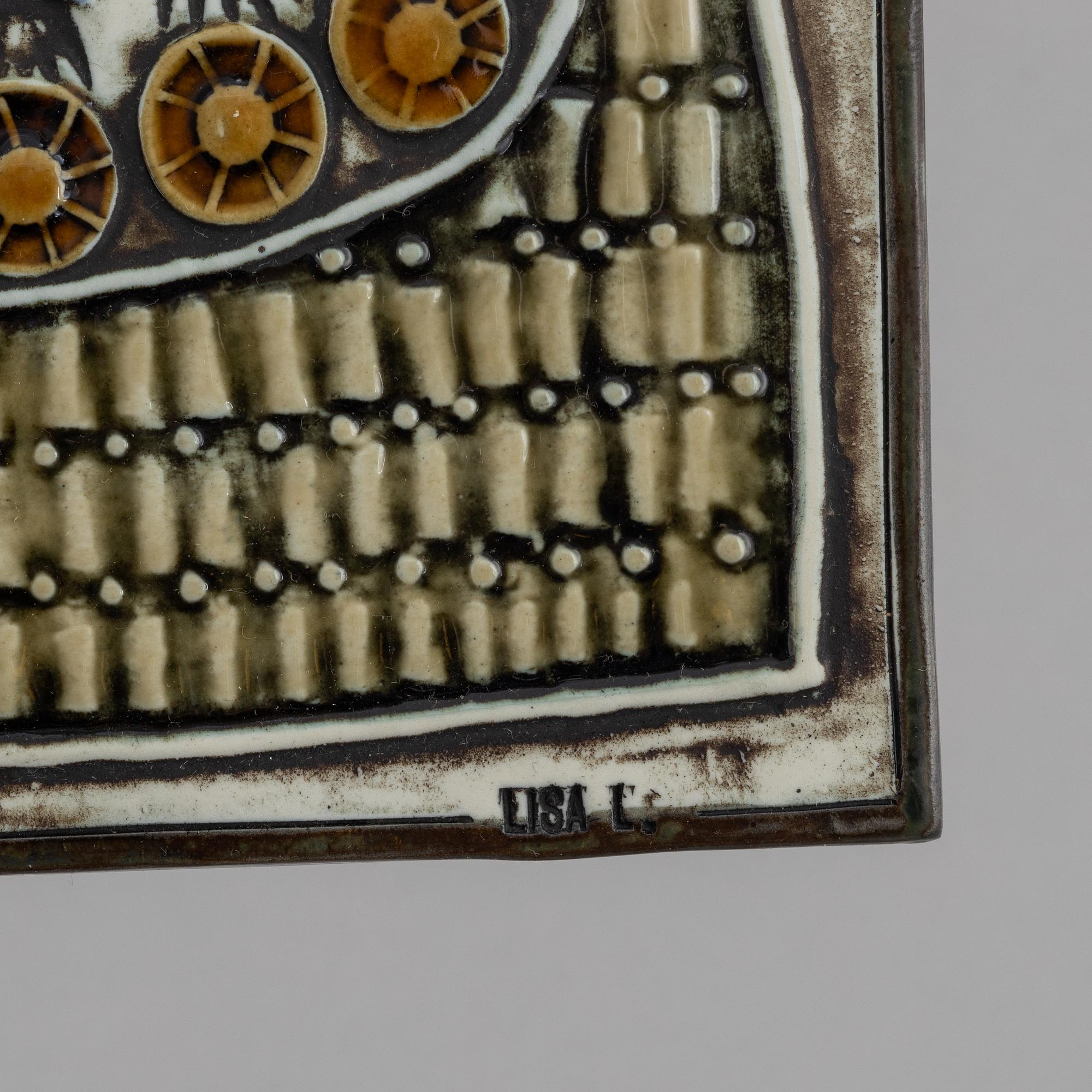 Lisa Larson, three wall reliefs, Gustavsberg.