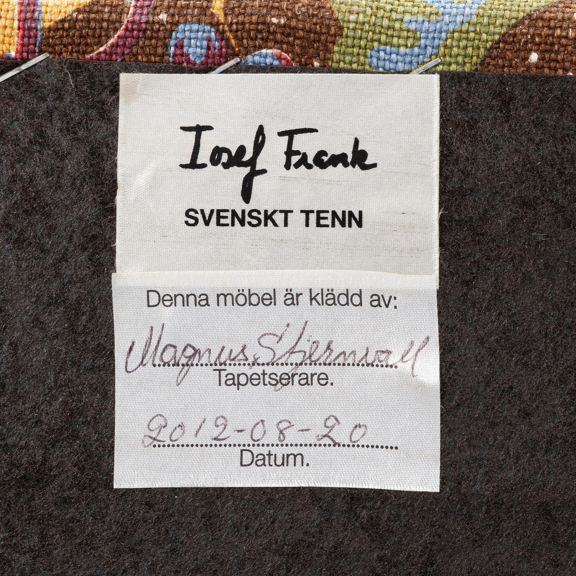 Josef Frank, Soffa, modell 703, Firma Svenskt Tenn.