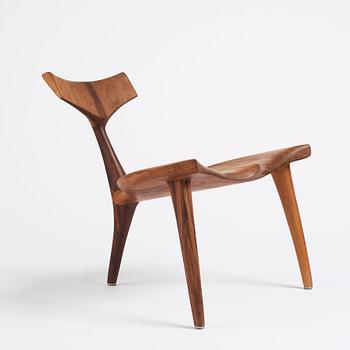 Morten Stenbæk, a "Whale Chair", No. 17, his own studio, Denmark, 2018.