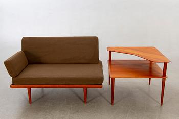 Peter Hvidt & Orla Mølgaard Nielsen,hörnsoffa med hörnbord 3 delar, "Minerva", France & Son, Danmark, 1950/60-tal.