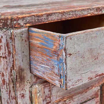 A painted pine sideboard, Jämtland, 19th Century.