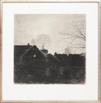Gunnar Norrman, charcoal drawing signed and dated 1986.