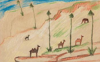 203. Carl Fredrik Hill, Landscape with exotic animals.