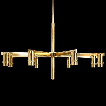 Hans-Agne Jakobsson, A brass chandelier, Markaryd, 1960's.
