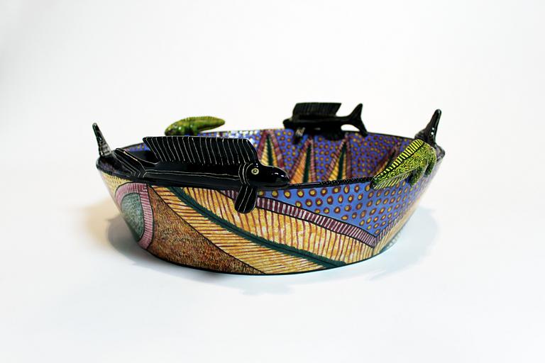 Skål, "Fish bowl", med dekor av fiskar.