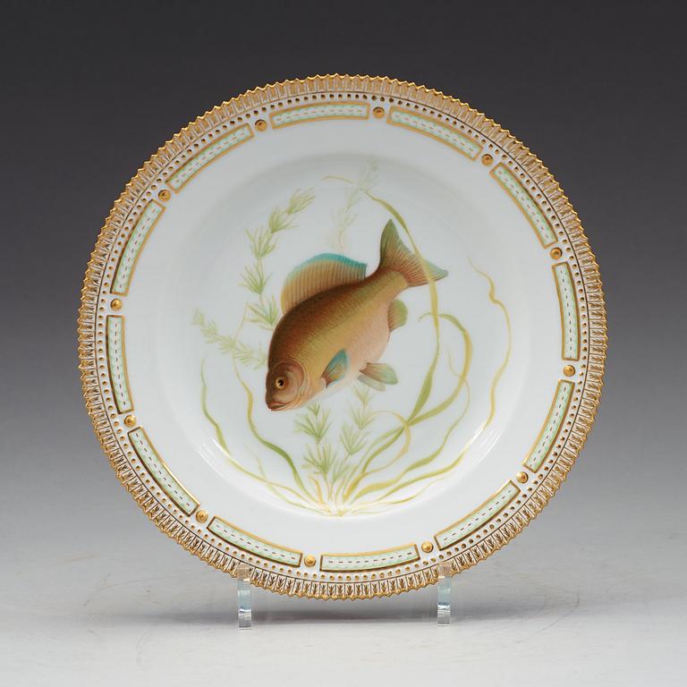 TALLRIKAR, sex stycken, porslin. "Fauna Danica", Kunglig Dansk, 1900-tal.