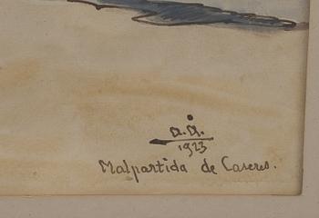 ACKE ÅSLUND, akvarell på papper, signerad och daterad 1923.