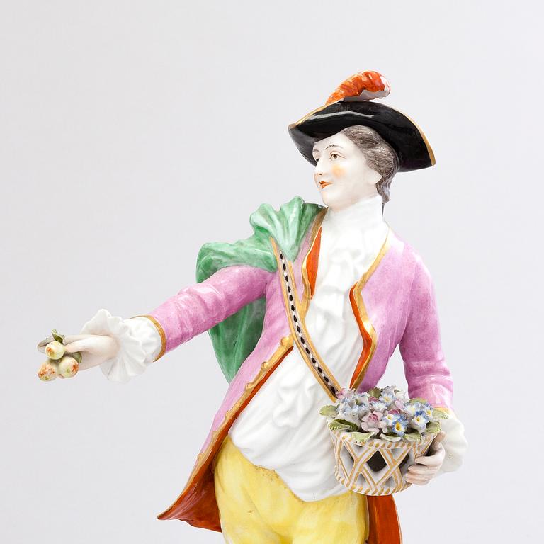 A porcelain figurine by Meissen, Germany.