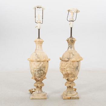 Bordslampor ett par, 1800-tal.