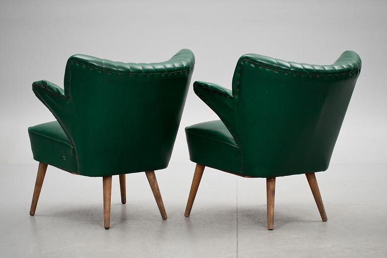 FÅTÖLJER, ett par, 1900-talets andra hälft.