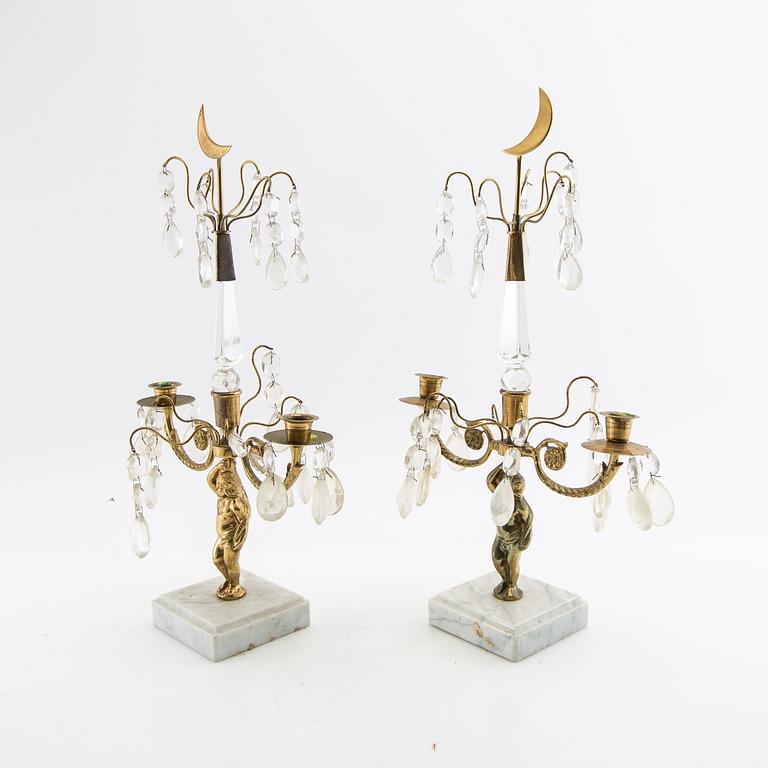 Candelabras a pair, Gustavian style, mid-20th century.