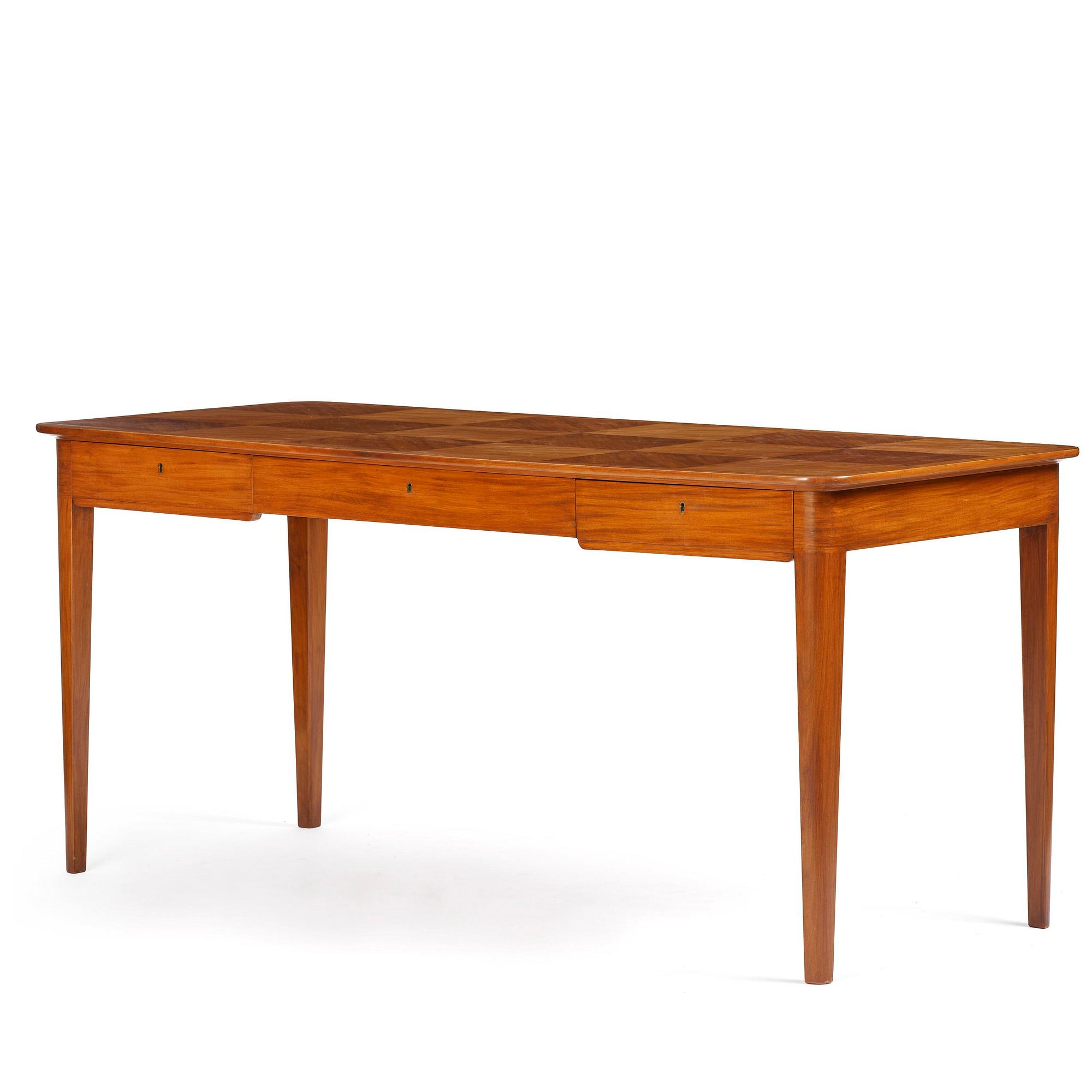 Oscar Nilsson, a mahogany desk, cabinetmaker Allan Lindgren, Stockholm, 1938.