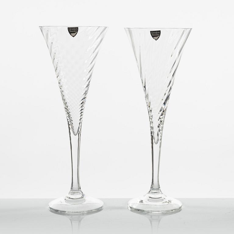 Gunnar Cyrén, champagneglas, 12 st, "Helena", Orrefors.