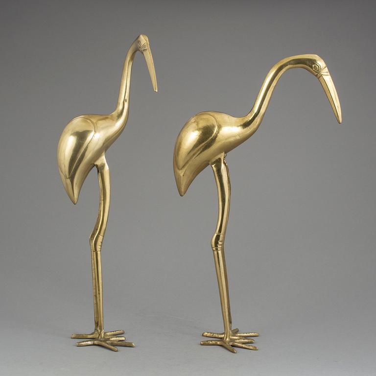 INREDNINGSSKUPTURER, 2 st, mässing, 1900-talets slut.