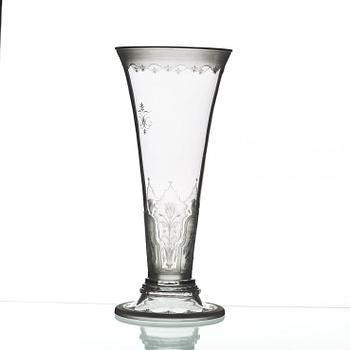 Edward Hald, an engraved glass cup, Orrefors 1926.