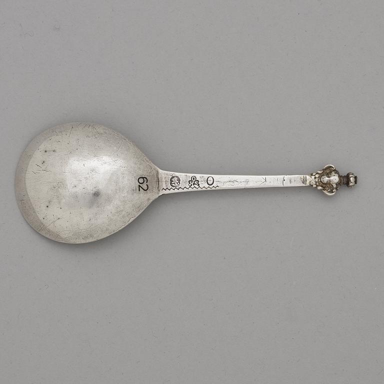 A Swedish 18th century parcel-gilt silver spoon, mark of Otto Henrik Sjöberg 1747.