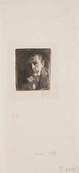 699. Anders Zorn, ANDERS ZORN, etching, c. 1897 (edition 9-10 copies), signed in pencil.