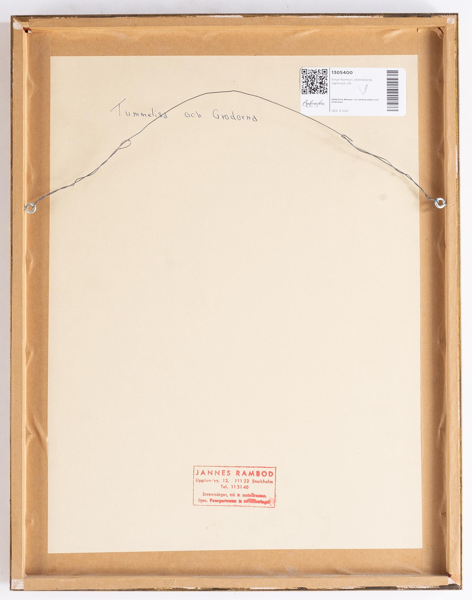 A signed mixed media by Einar Nerman.