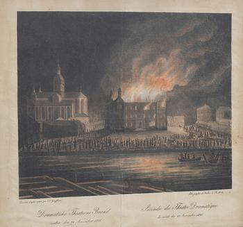 Dramatiska teaterns brand / Eldsvådan på riddarholmen 1802.