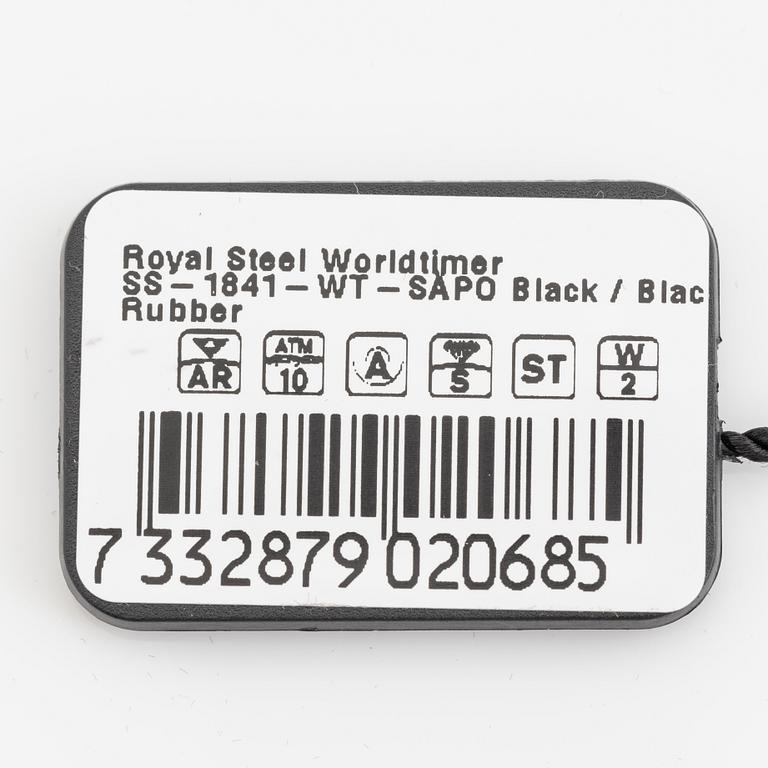 Sjöö Sandström, Royal Steel, Worldtimer, "SÄPO/Swedish Security Service", armbandsur, 41 mm.