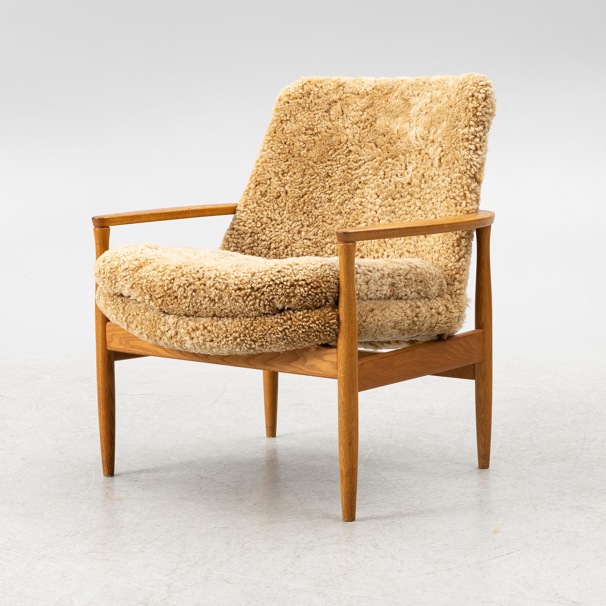 Armchair, sheepskin, mid-20th century.