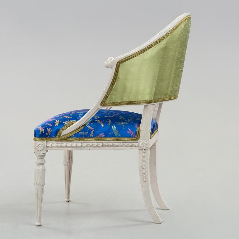 A late Gustavian circa 1800 armchair by A Hellman.