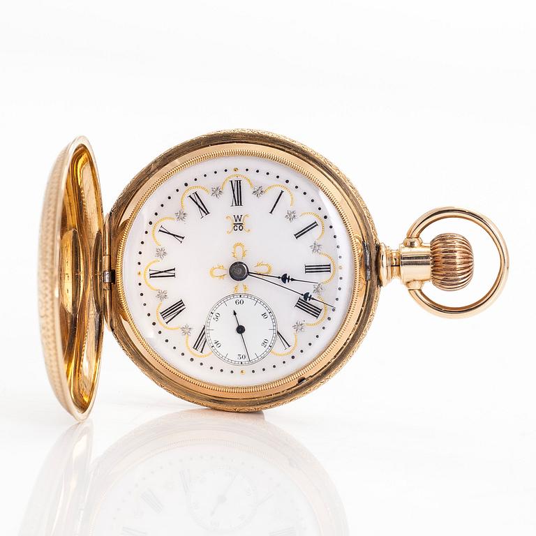 Hampden Watch Co, pocket watch, hunter, 54 mm.