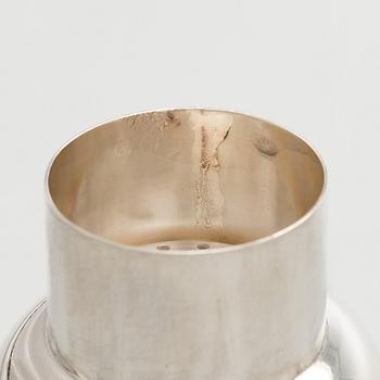 A silver cocktail shaker, Czechoslovakia 1945-1949.