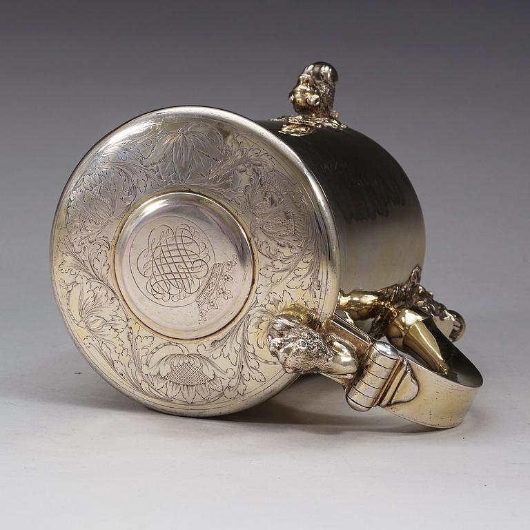 DRYCKESKANNA, silver, Conrad Gadd, Kristianstad 1748.