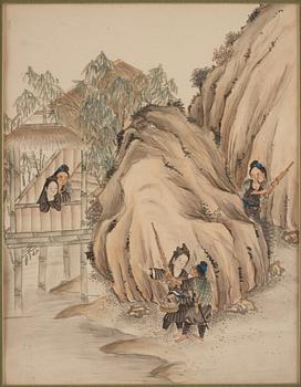 Two Chinese paintings, by unidentified artist, Qing dynasty.