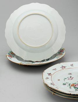 TALLRIKAR, 6 st, porslin, Kina, Qianlong 1736-1795.