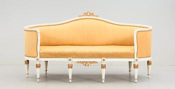 SALONGSGRUPP, 6 delar, Louis XVI stil, sent 1800-tal.