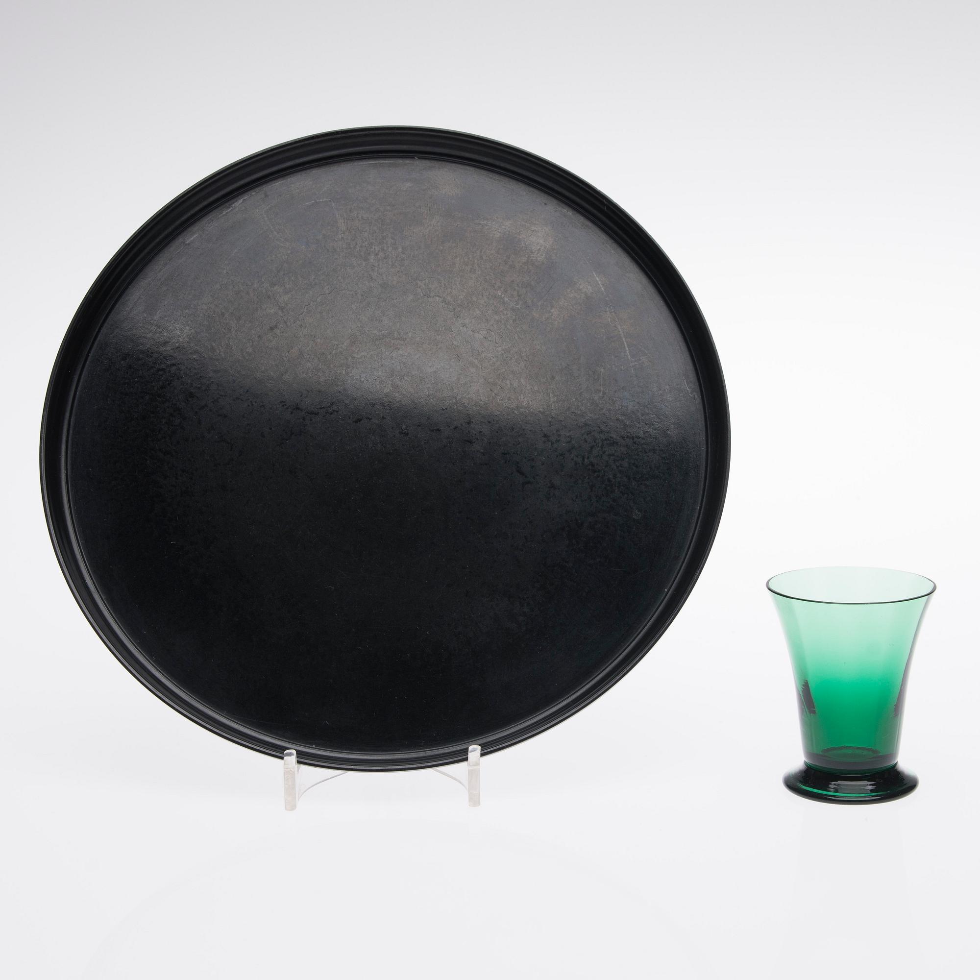 GLAS, 6 st, OCH BRICKA SAMT VAS, Karhula, 1930/40-tal.