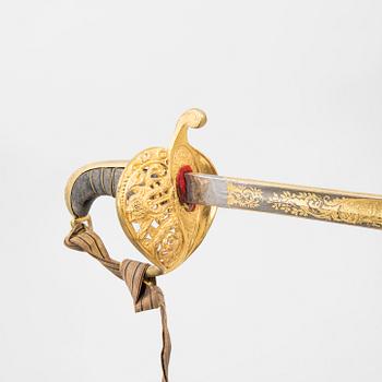 A Swedish infantry officer's sabre second half of the 19th century, with scabbard.