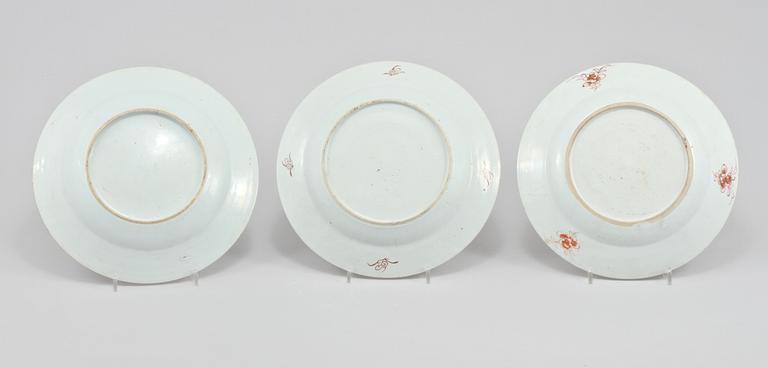 TALLRIKAR, 6 st, porslin, Kina, 1700-tal.