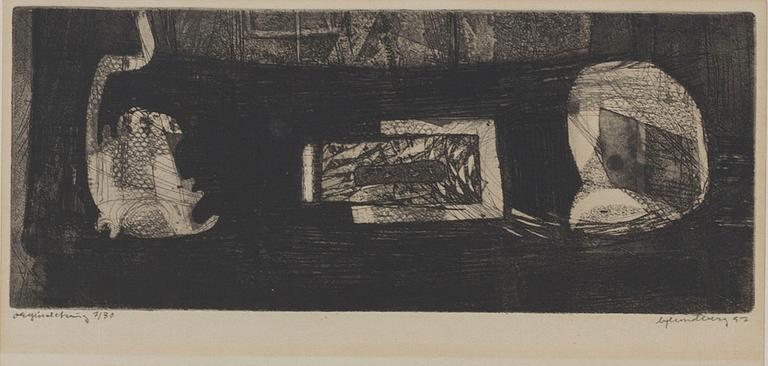 BERTIL LUNDBERG, 2 etchings signed dated and numbered 6/6 -56 och 7/30 -57.