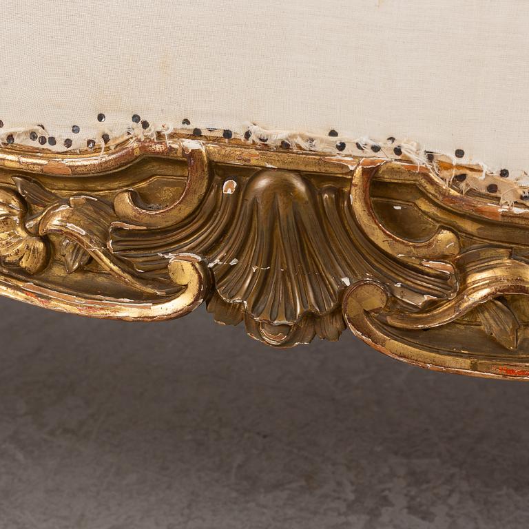 A Rococo style sofa, later part of the 19th century.