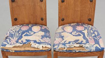 Axel Einar Hjorth, A pair of Axel Einar Hjorth 'Lovö' stained pine chairs, Nordiska Kompaniet, Sweden 1930's.