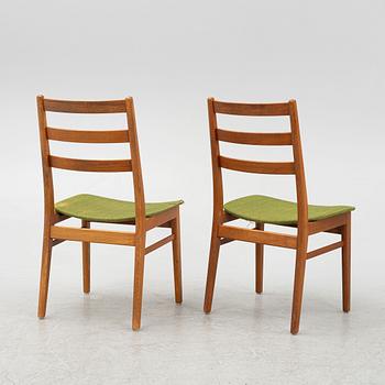 A dining table and six chairs, 1960's.