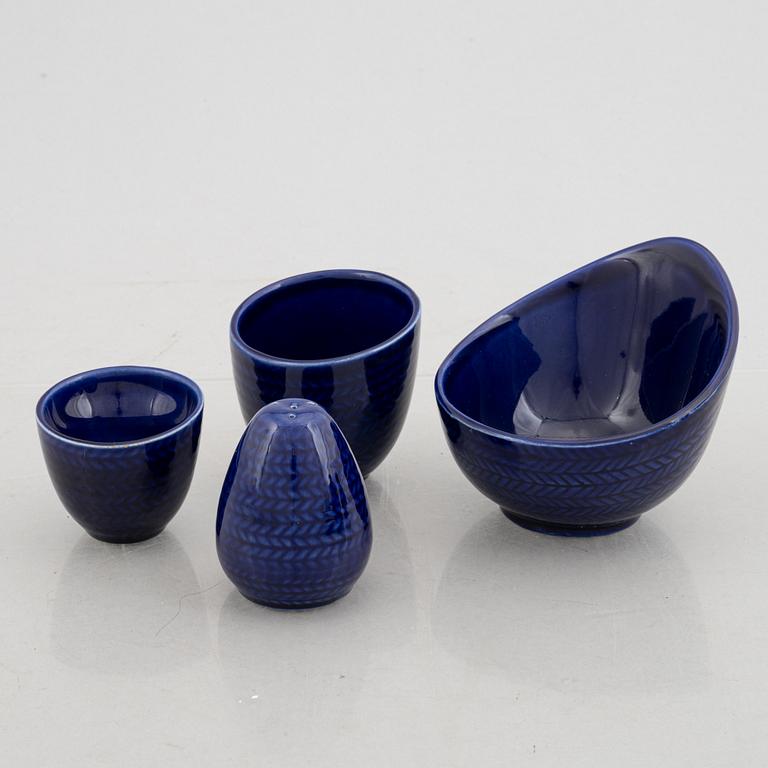 Hertha Bengtson, 27 'Blå Eld' service pieces, Rörstrand.