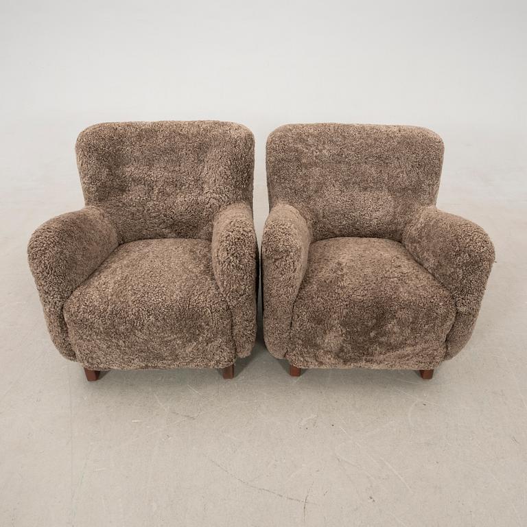 Armchairs, a pair, Denmark 1930s.